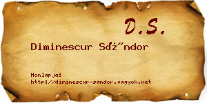 Diminescur Sándor névjegykártya