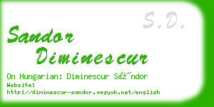 sandor diminescur business card